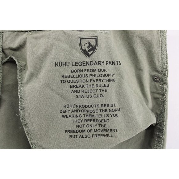 Kuhl Women's Spire Roll Up Pants Cargo Pockets Double Knee Olive Green Sz 12 - Picture 11 of 14